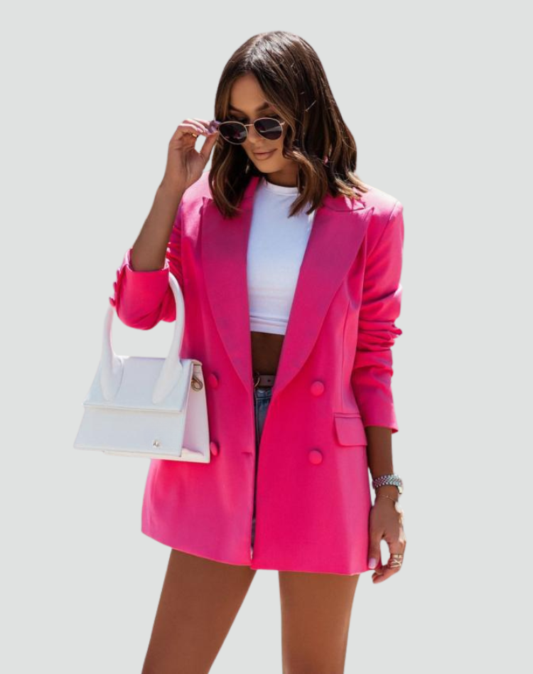Laure | Blazer Croisé Ample Femme Bleu Clair