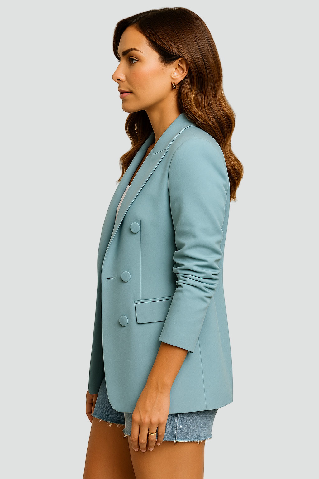 Laure | Blazer Croisé Ample Femme Bleu Clair