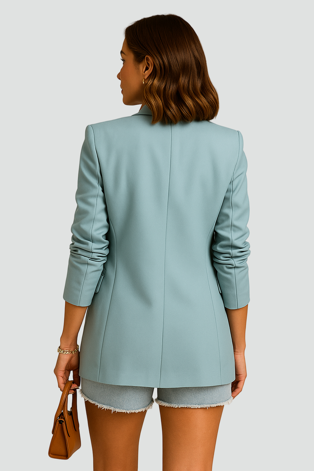 Laure | Blazer Croisé Ample Femme Bleu Clair