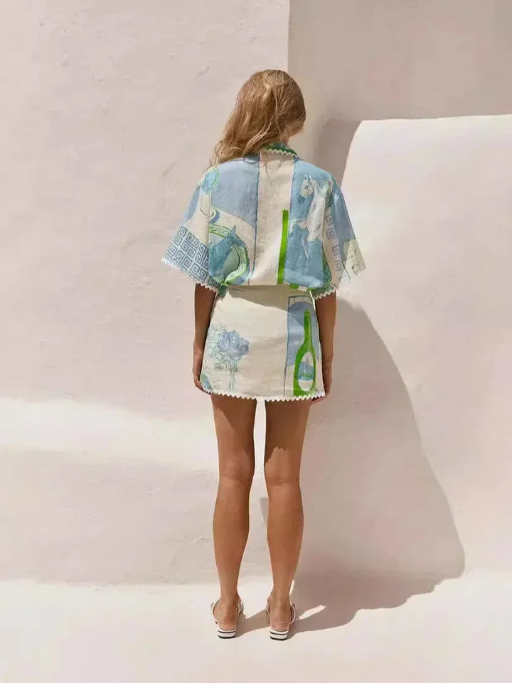 Laure | Ensemble Short Chemise Imprimé Femme