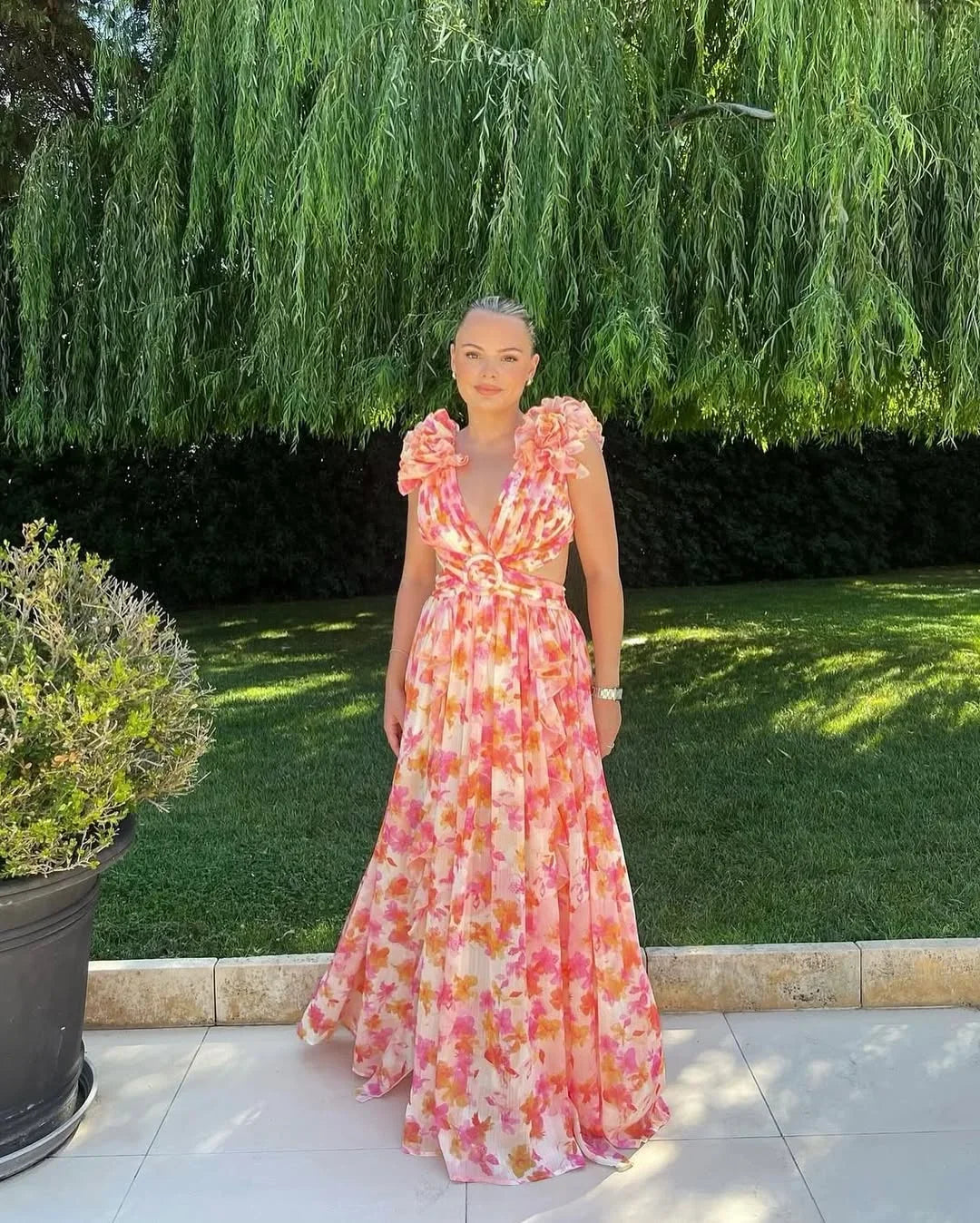 Laure | Robe Maxi Fleurie Invitée Mariage Femme