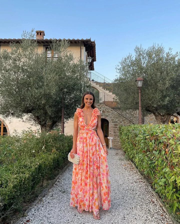 Laure | Robe Maxi Fleurie Invitée Mariage Femme