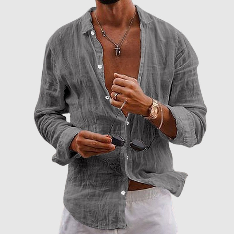 Laurent | Chemise Homme Lin Manches Longues
