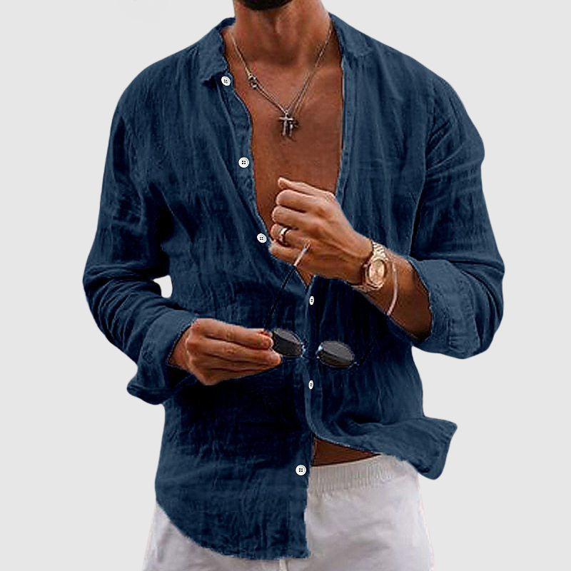 Laurent | Chemise Homme Lin Manches Longues