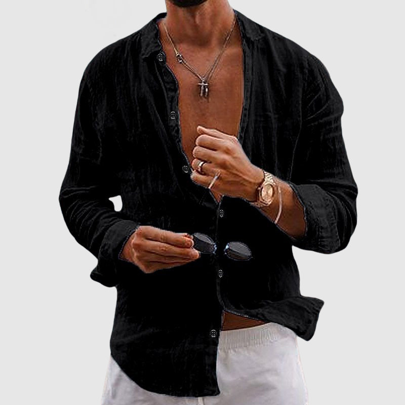 Laurent | Chemise Homme Lin Manches Longues