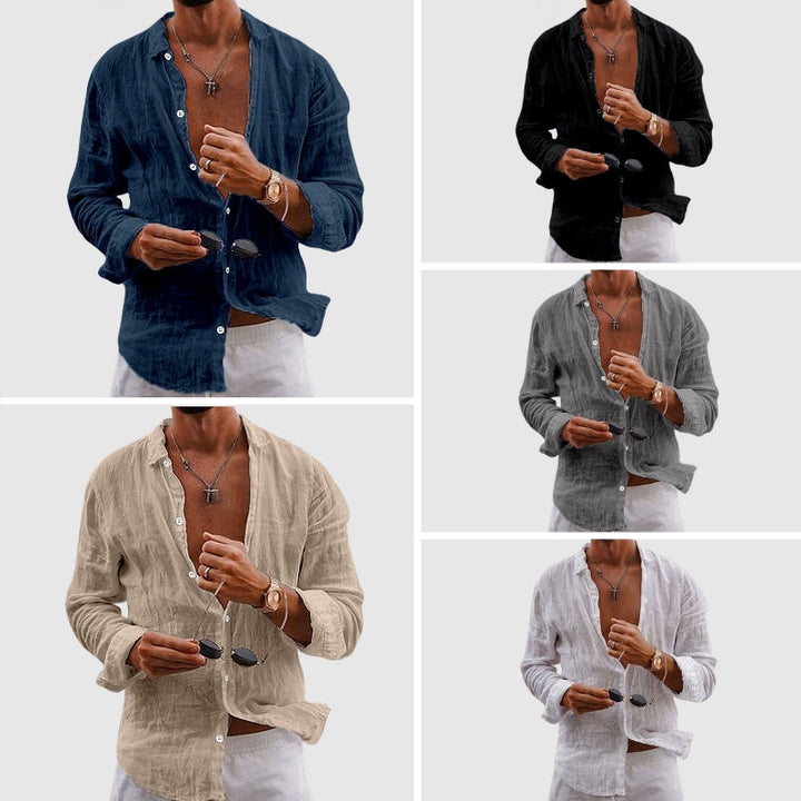 Laurent | Chemise Homme Lin Manches Longues