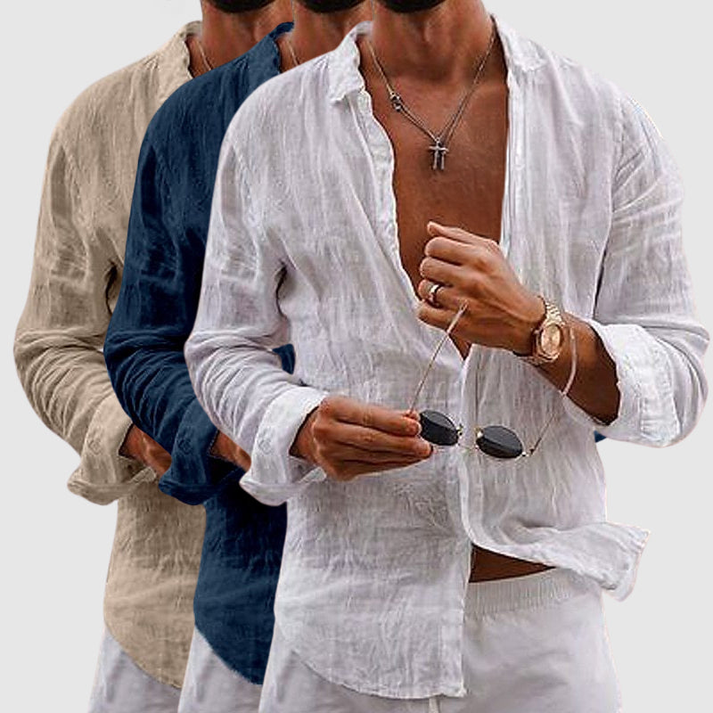 Laurent | Chemise Homme Lin Manches Longues
