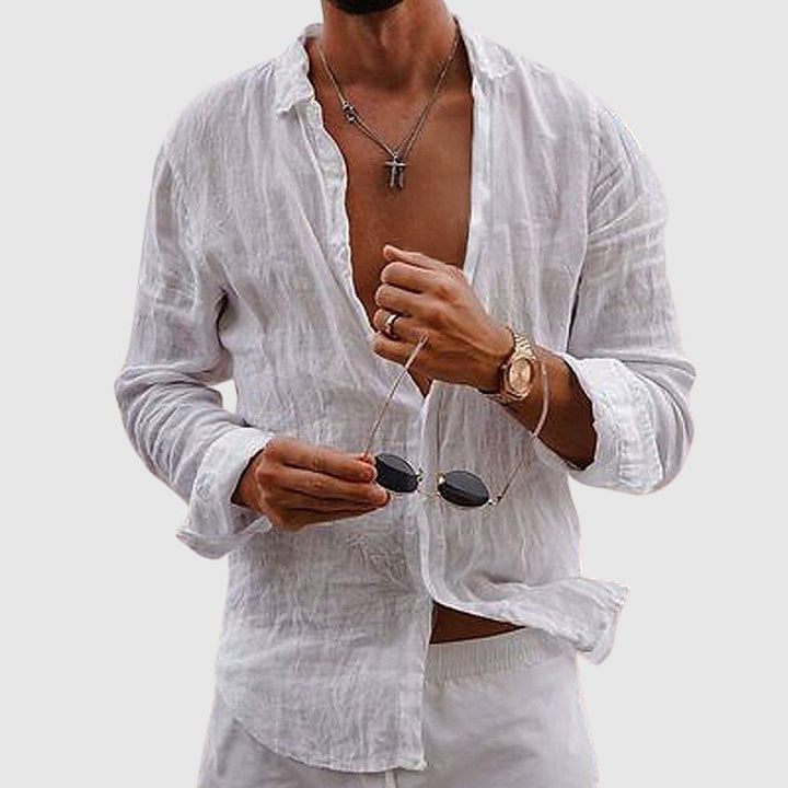 Laurent | Chemise Homme Lin Manches Longues