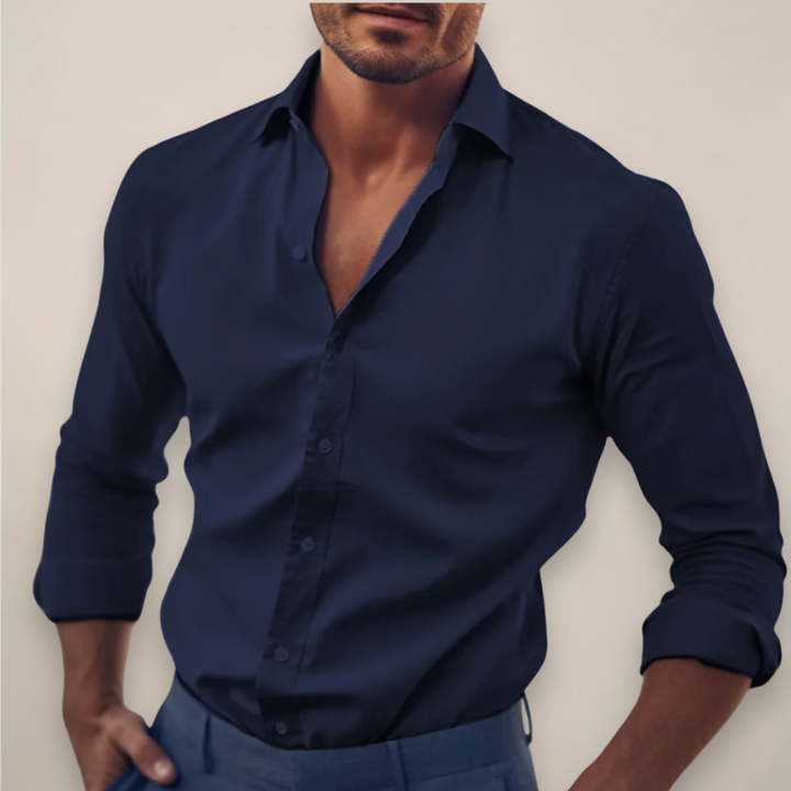 Laurent | Chemise Homme Manches Longues Marine