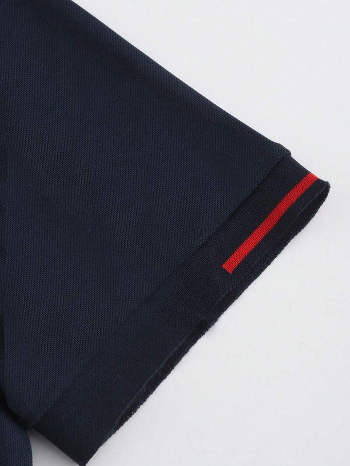 Laurent | Polo Homme Marine Rayures Contrastantes