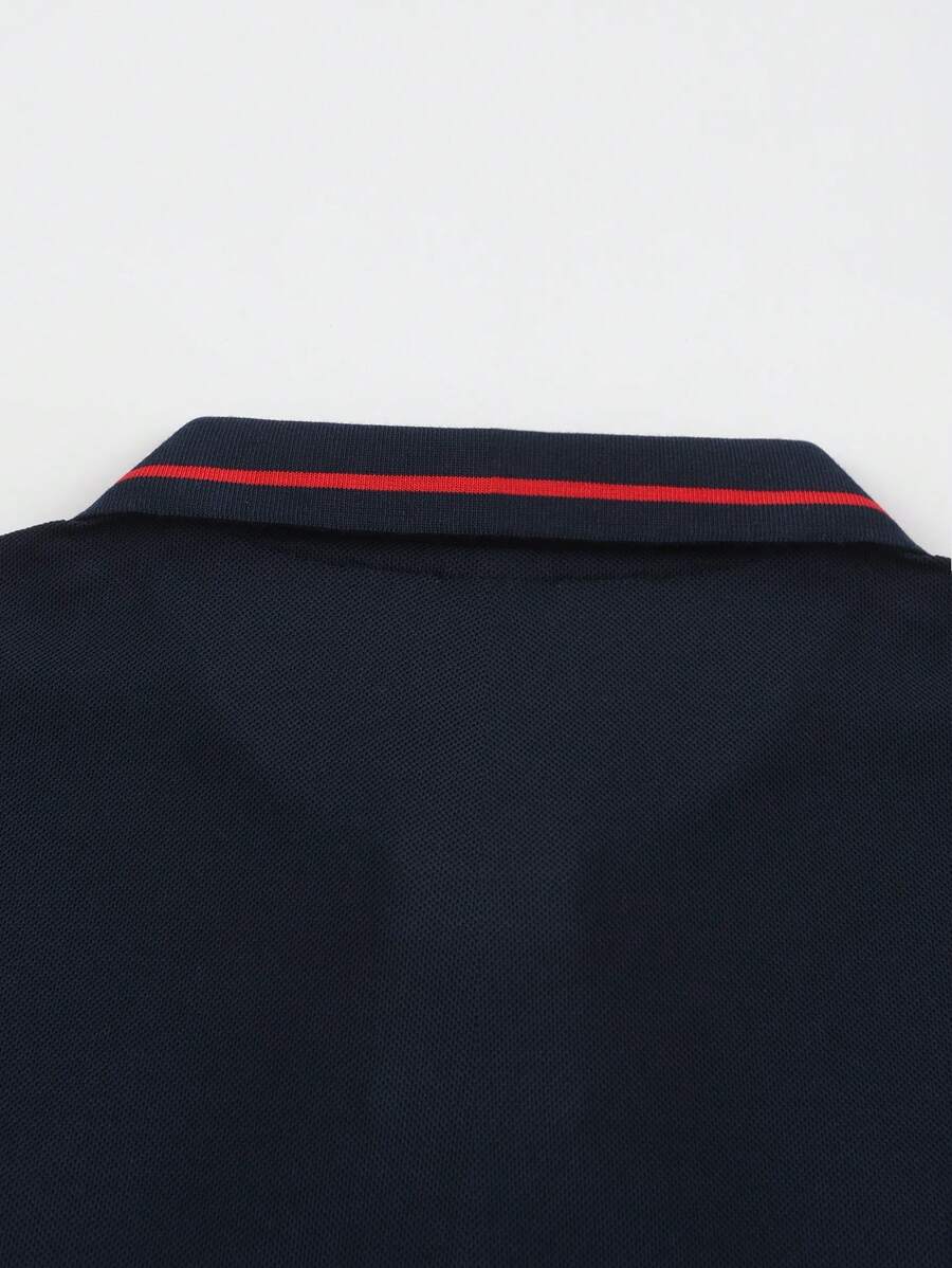 Laurent | Polo Homme Marine Rayures Contrastantes