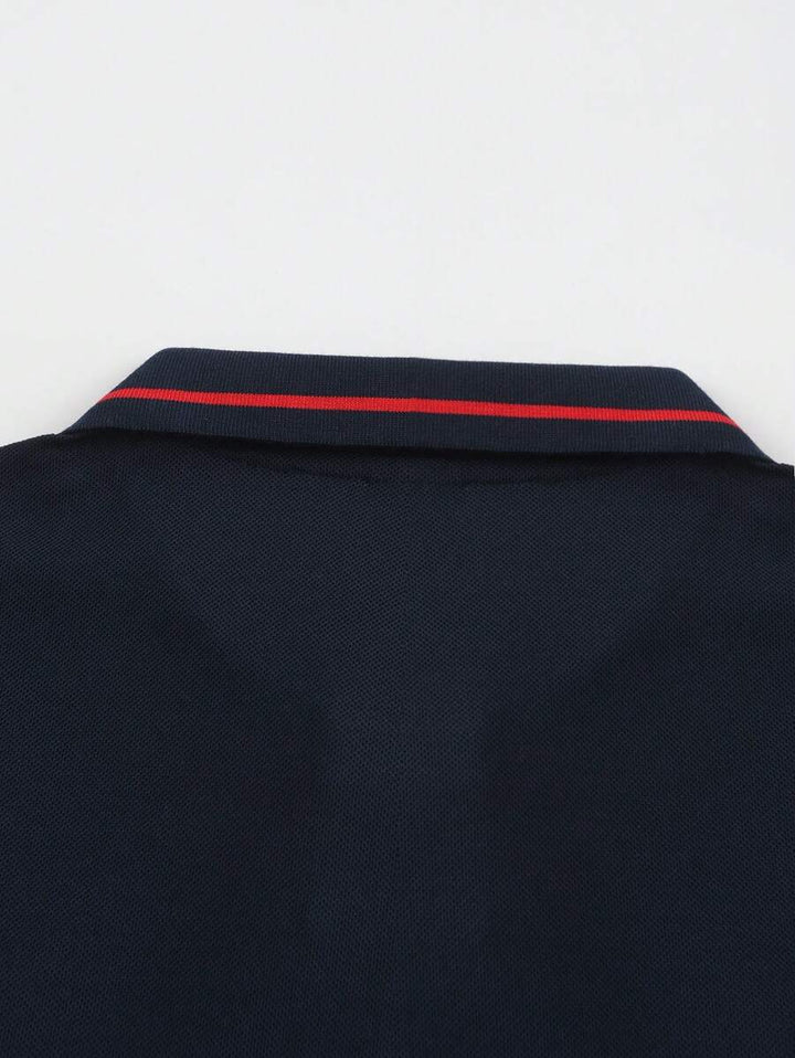Laurent | Polo Homme Marine Rayures Contrastantes