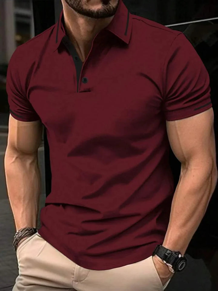 Laurent | Polo Homme Marine Rayures Contrastantes