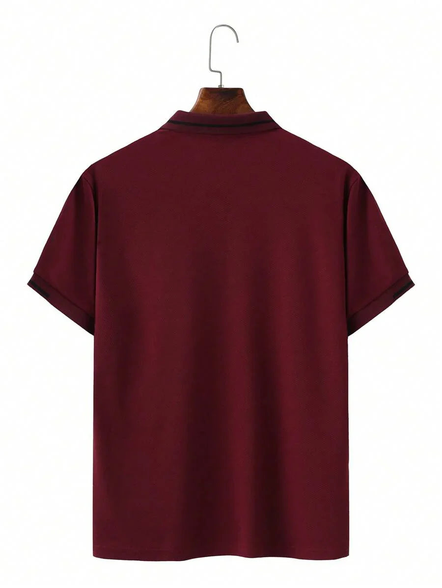 Laurent | Polo Homme Marine Rayures Contrastantes