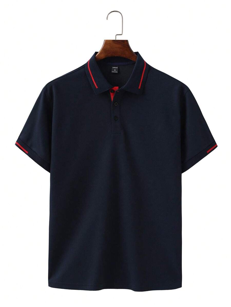 Laurent | Polo Homme Marine Rayures Contrastantes