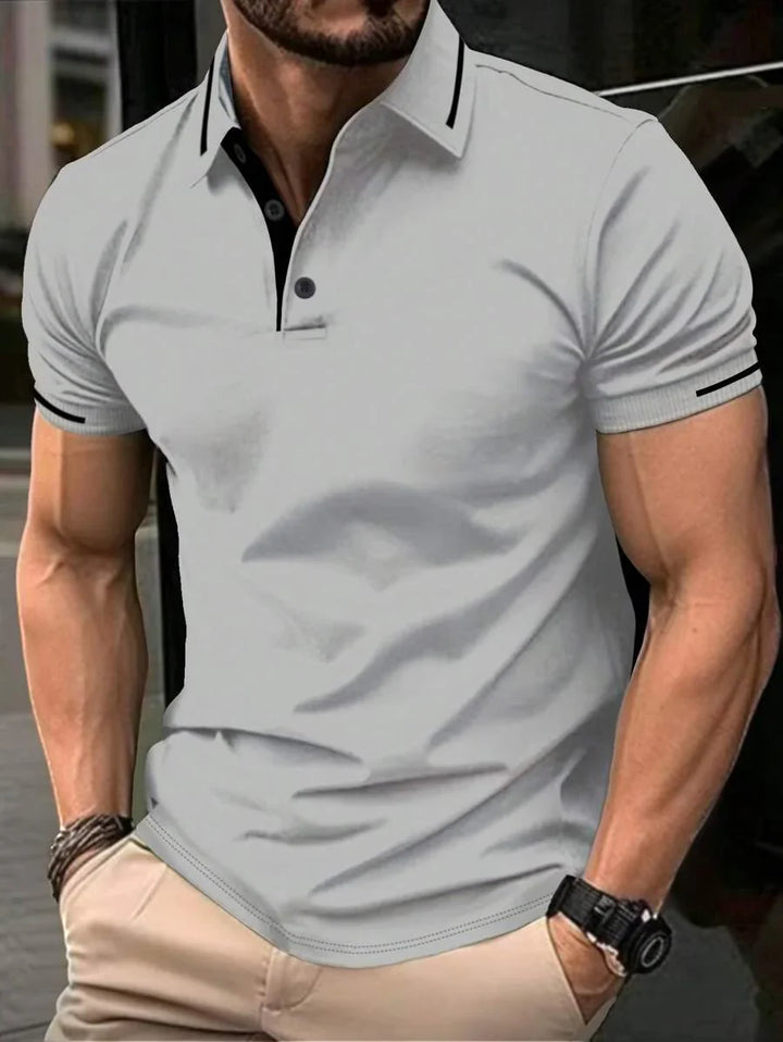 Laurent | Polo Homme Marine Rayures Contrastantes