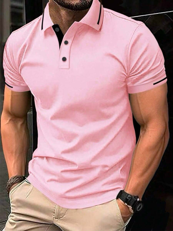 Laurent | Polo Homme Marine Rayures Contrastantes