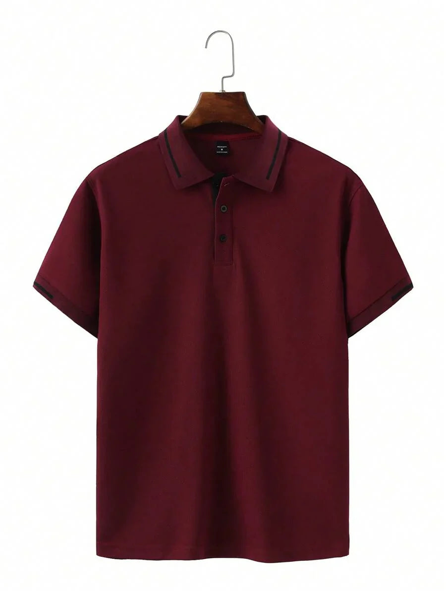 Laurent | Polo Homme Marine Rayures Contrastantes