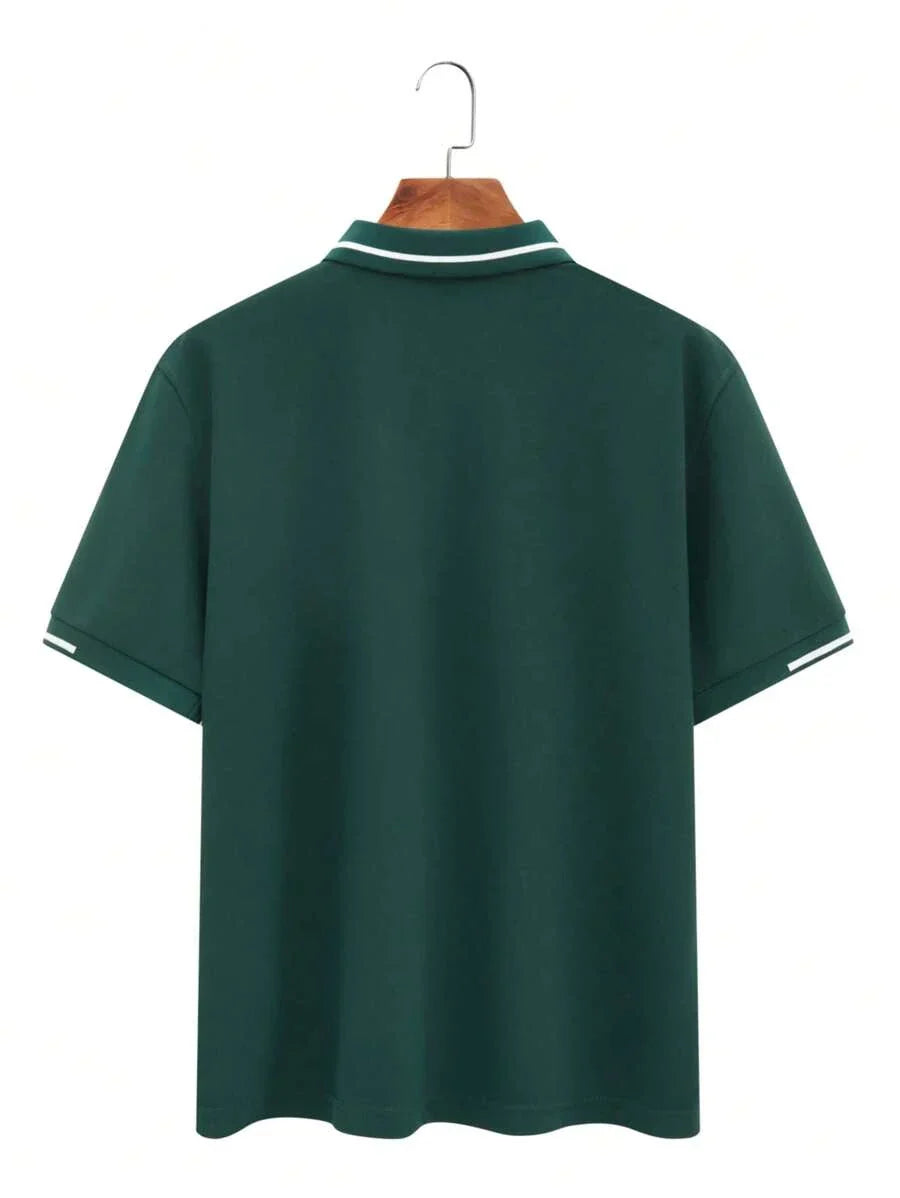 Laurent | Polo Homme Marine Rayures Contrastantes