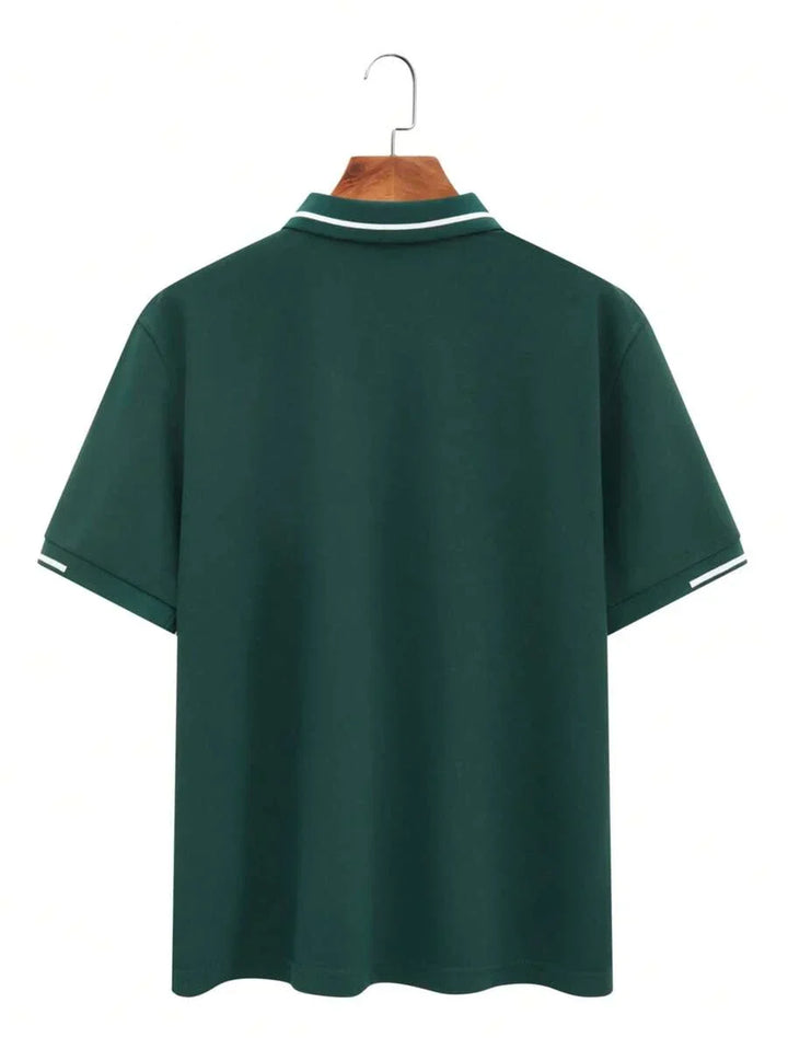 Laurent | Polo Homme Marine Rayures Contrastantes
