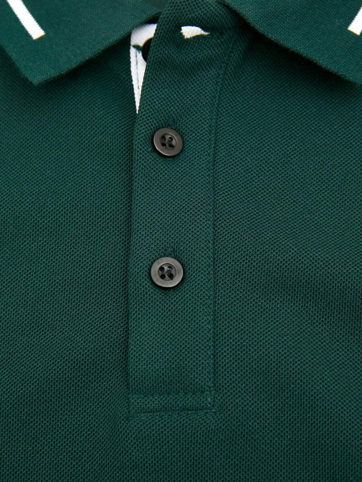 Laurent | Polo Homme Marine Rayures Contrastantes