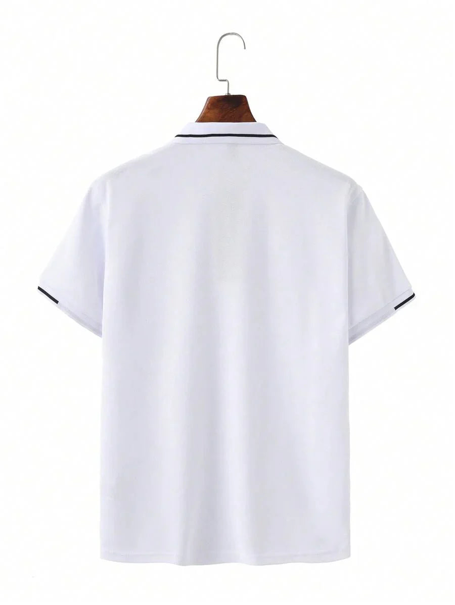 Laurent | Polo Homme Marine Rayures Contrastantes