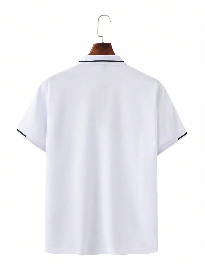 Laurent | Polo Homme Marine Rayures Contrastantes