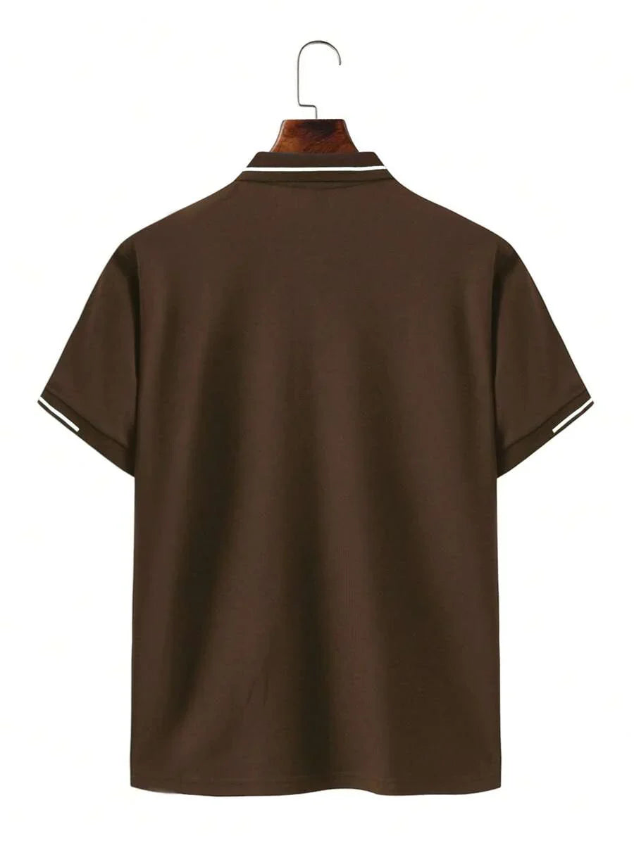 Laurent | Polo Homme Marine Rayures Contrastantes