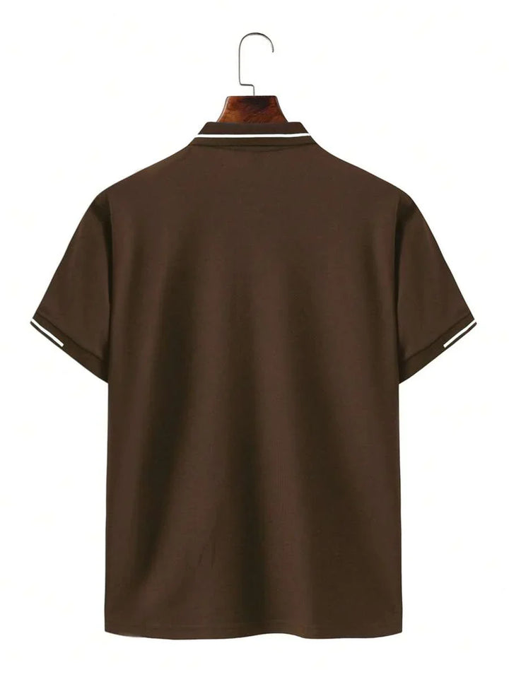Laurent | Polo Homme Marine Rayures Contrastantes