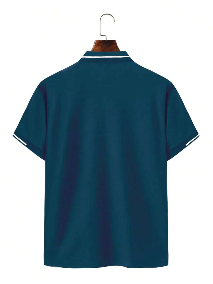 Laurent | Polo Homme Marine Rayures Contrastantes