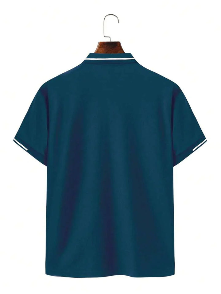 Laurent | Polo Homme Marine Rayures Contrastantes