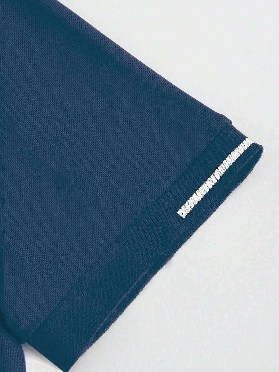 Laurent | Polo Homme Marine Rayures Contrastantes