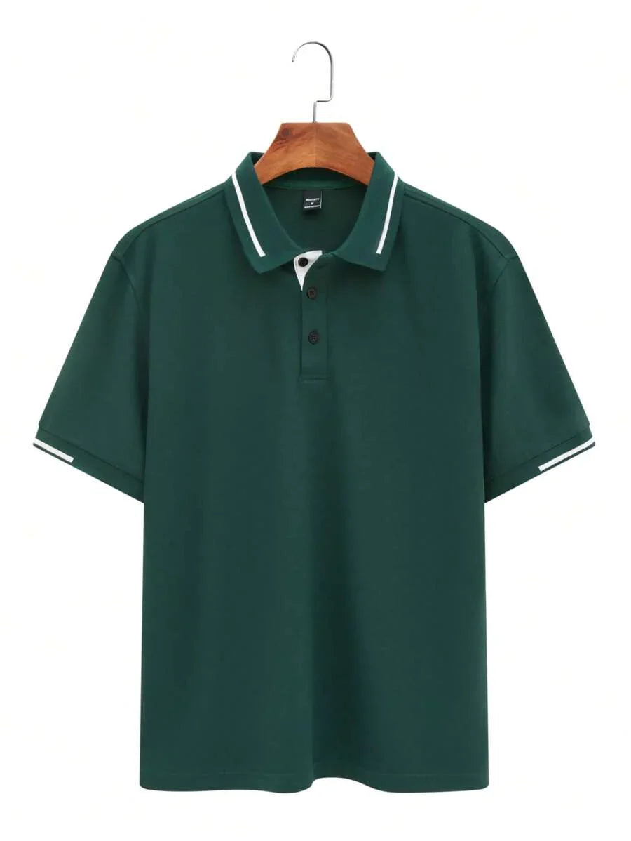 Laurent | Polo Homme Marine Rayures Contrastantes