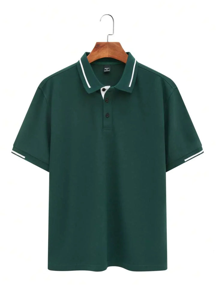Laurent | Polo Homme Marine Rayures Contrastantes
