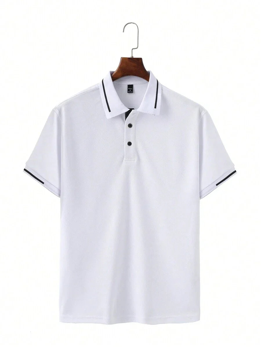 Laurent | Polo Homme Marine Rayures Contrastantes