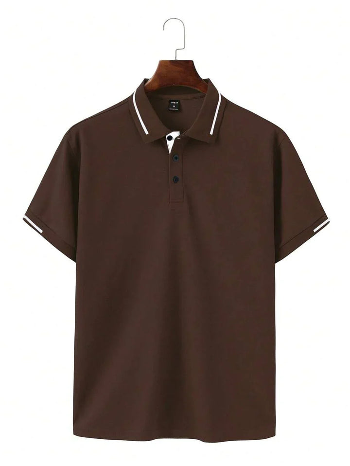 Laurent | Polo Homme Marine Rayures Contrastantes