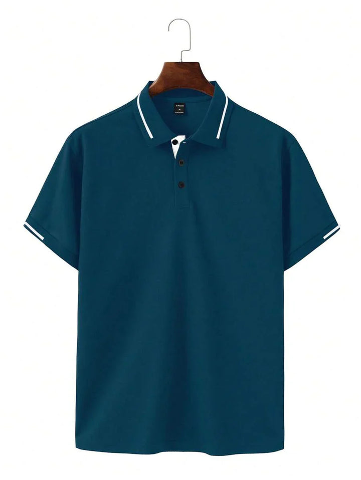Laurent | Polo Homme Marine Rayures Contrastantes