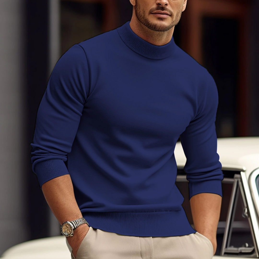 Laurent | Pull Col Roulé Homme Ajusté Manches Longues