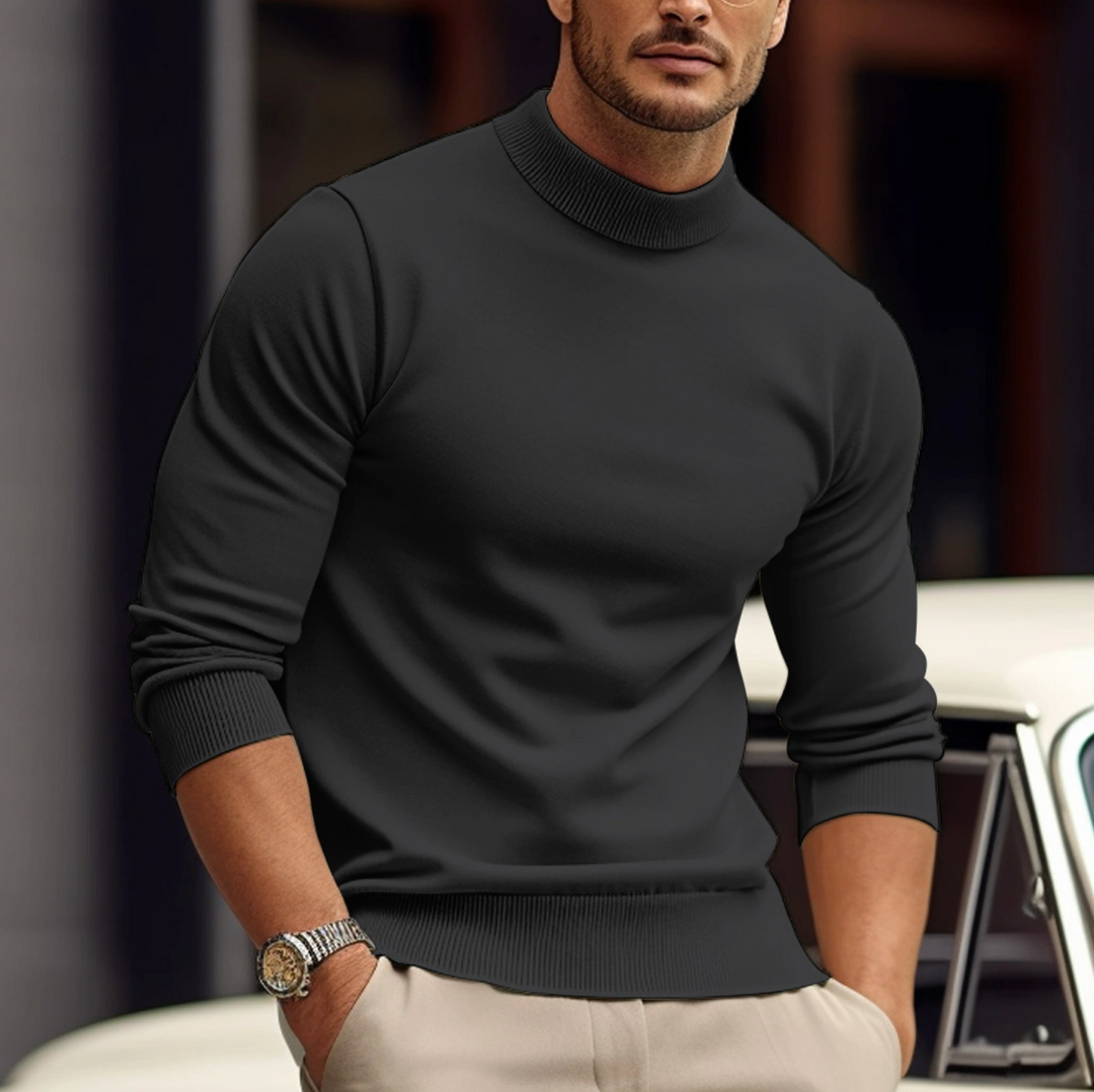 Laurent | Pull Col Roulé Homme Ajusté Manches Longues