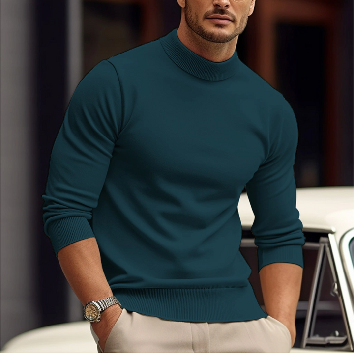 Laurent | Pull Col Roulé Homme Ajusté Manches Longues