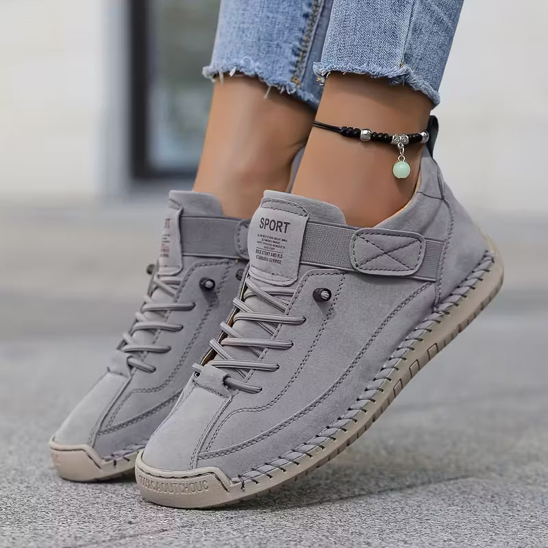 Laurie | Basket Femme Cuir Noir Lacets Sport
