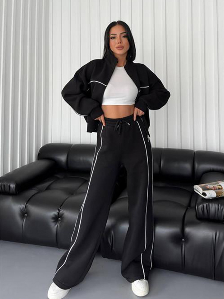 Laurie | Ensemble Jogging Femme Veste Pantalon Noir