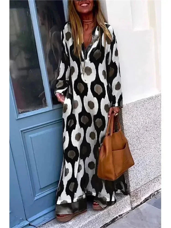 Laurie | Robe Femme Longue Imprimé Graphique