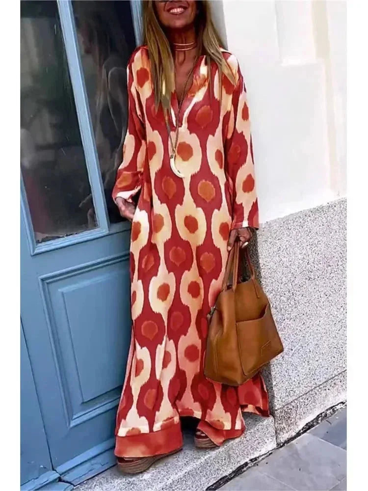 Laurie | Robe Femme Longue Imprimé Graphique