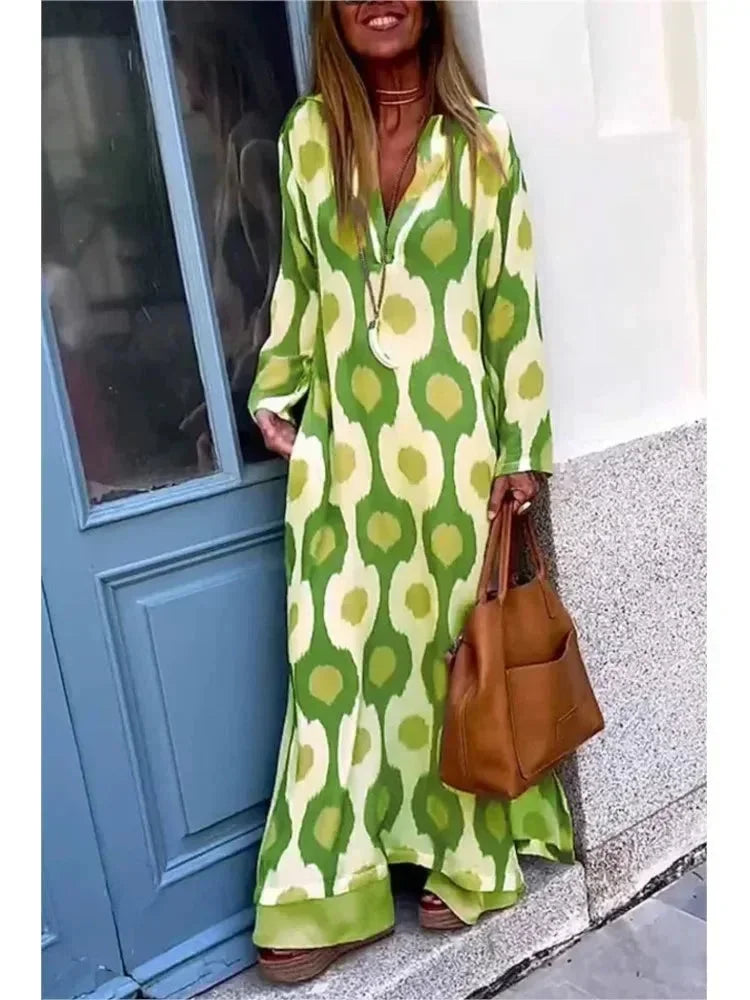 Laurie | Robe Femme Longue Imprimé Graphique