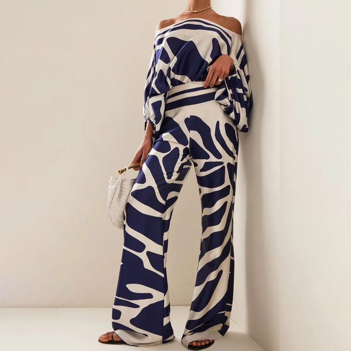 Léa | Ensemble Pantalon Large Imprimé Zébré Femme