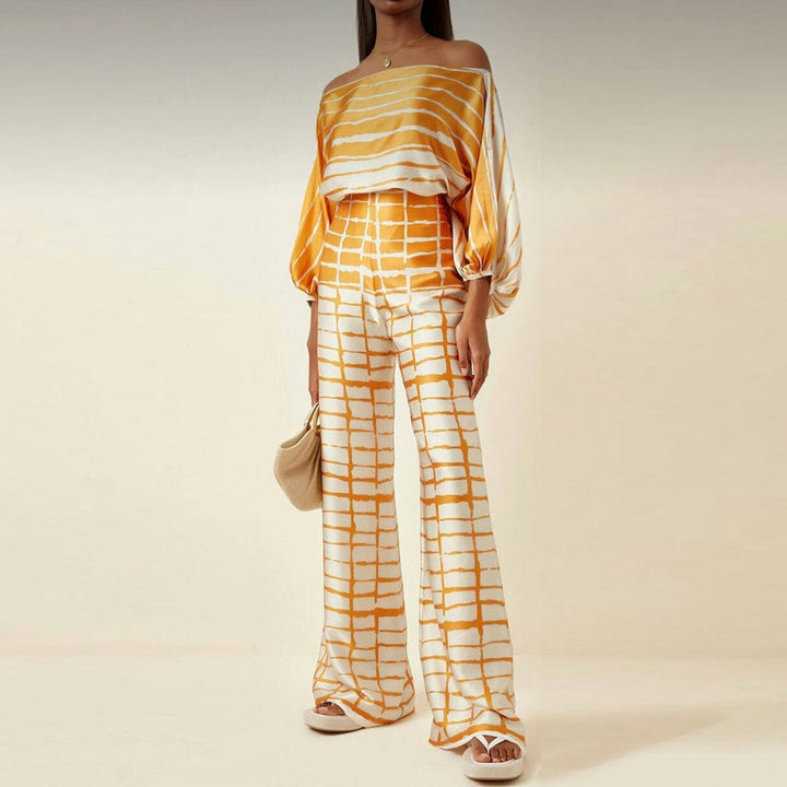 Léa | Ensemble Pantalon Large Imprimé Zébré Femme