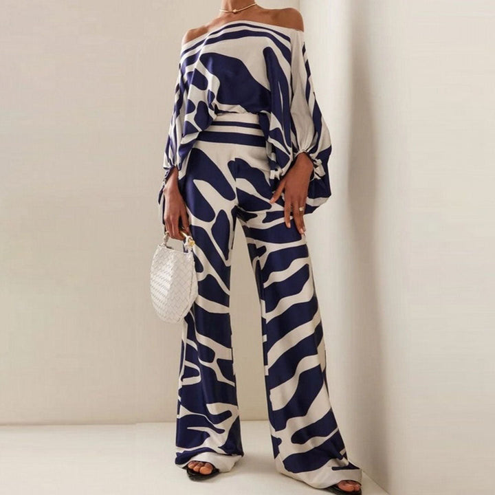 Léa | Ensemble Pantalon Large Imprimé Zébré Femme