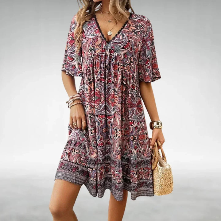 Léa | Robe Femme Imprimé Paisley Vert