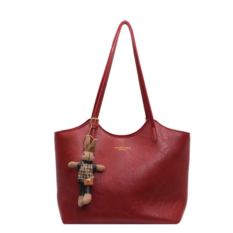 Léa | Sac Cabas Femme Simili Cuir Marron Texturé